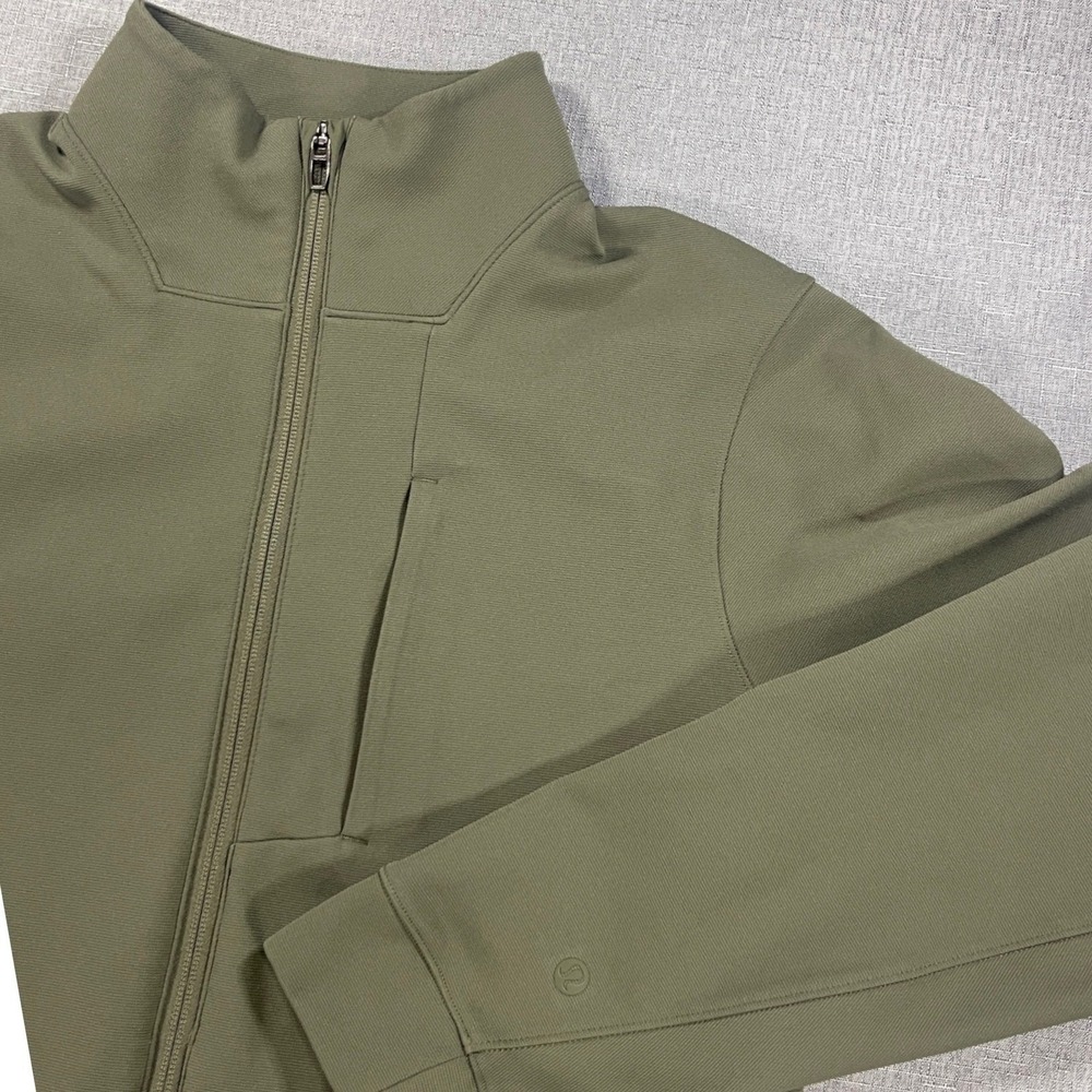 Lululemon Sojourn Full Zip Warpstreme Jacket Mens Small Smoked Spruce Green